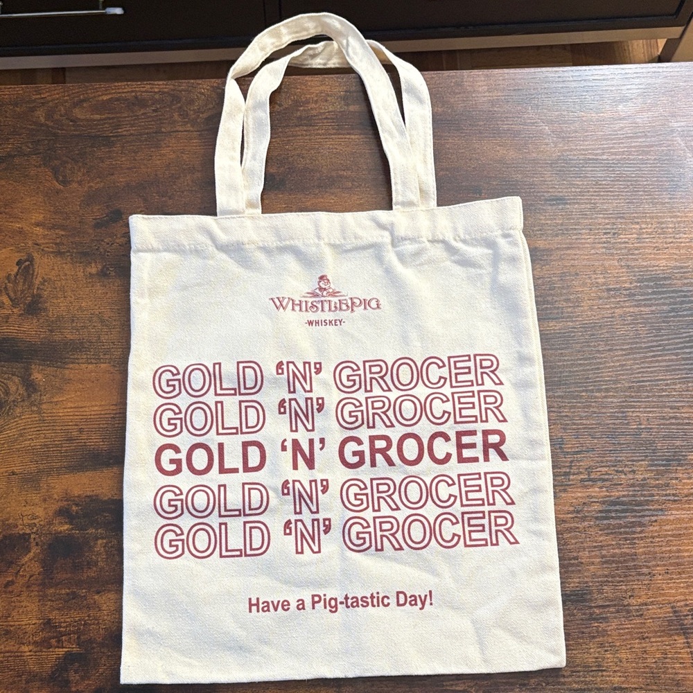 WhistlePig Whiskey “Gold ’N’ Grocer” Canvas Tote Bag Brand New